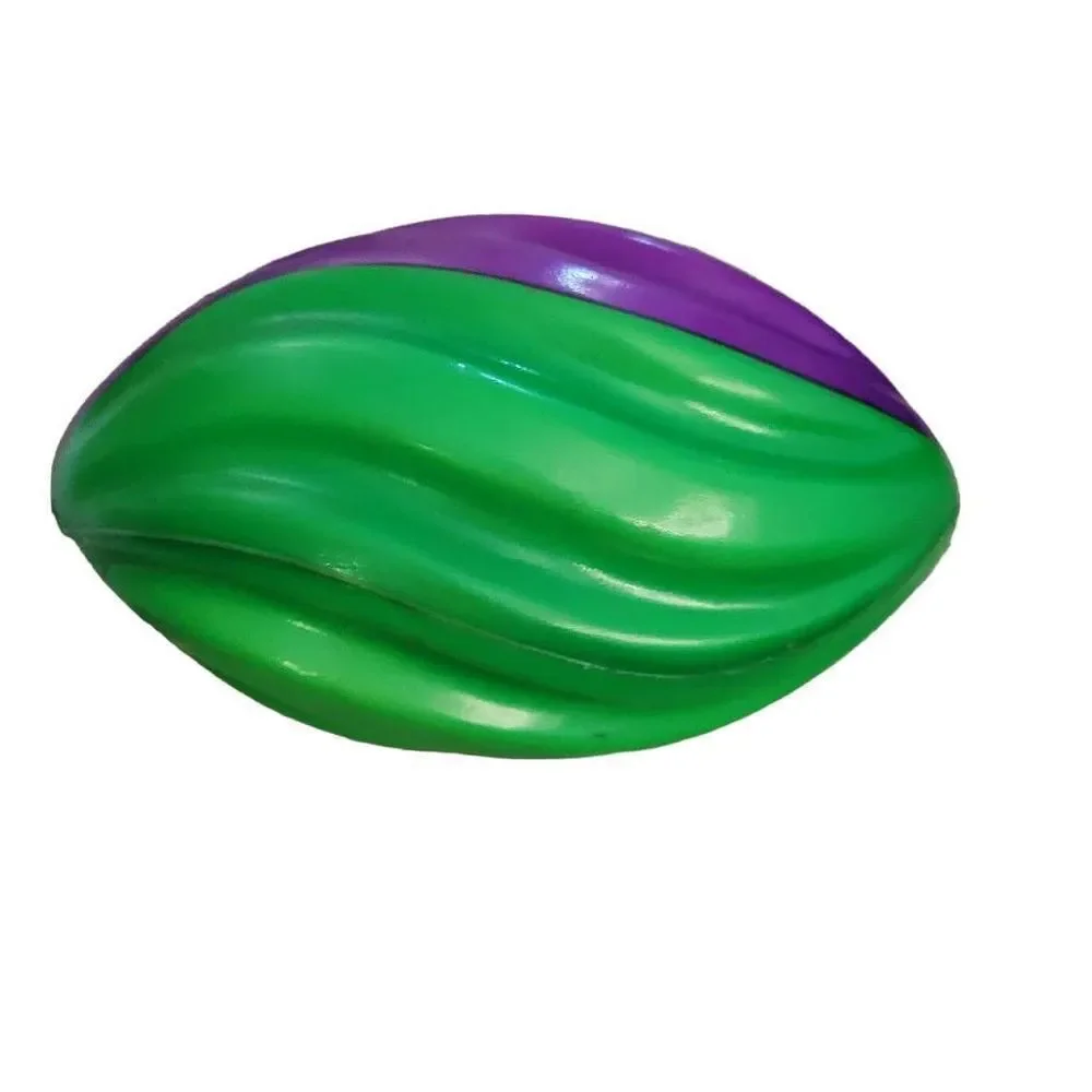 7in Purple/ Green/ yellow Mardi Gras Foam Spiral/  Football